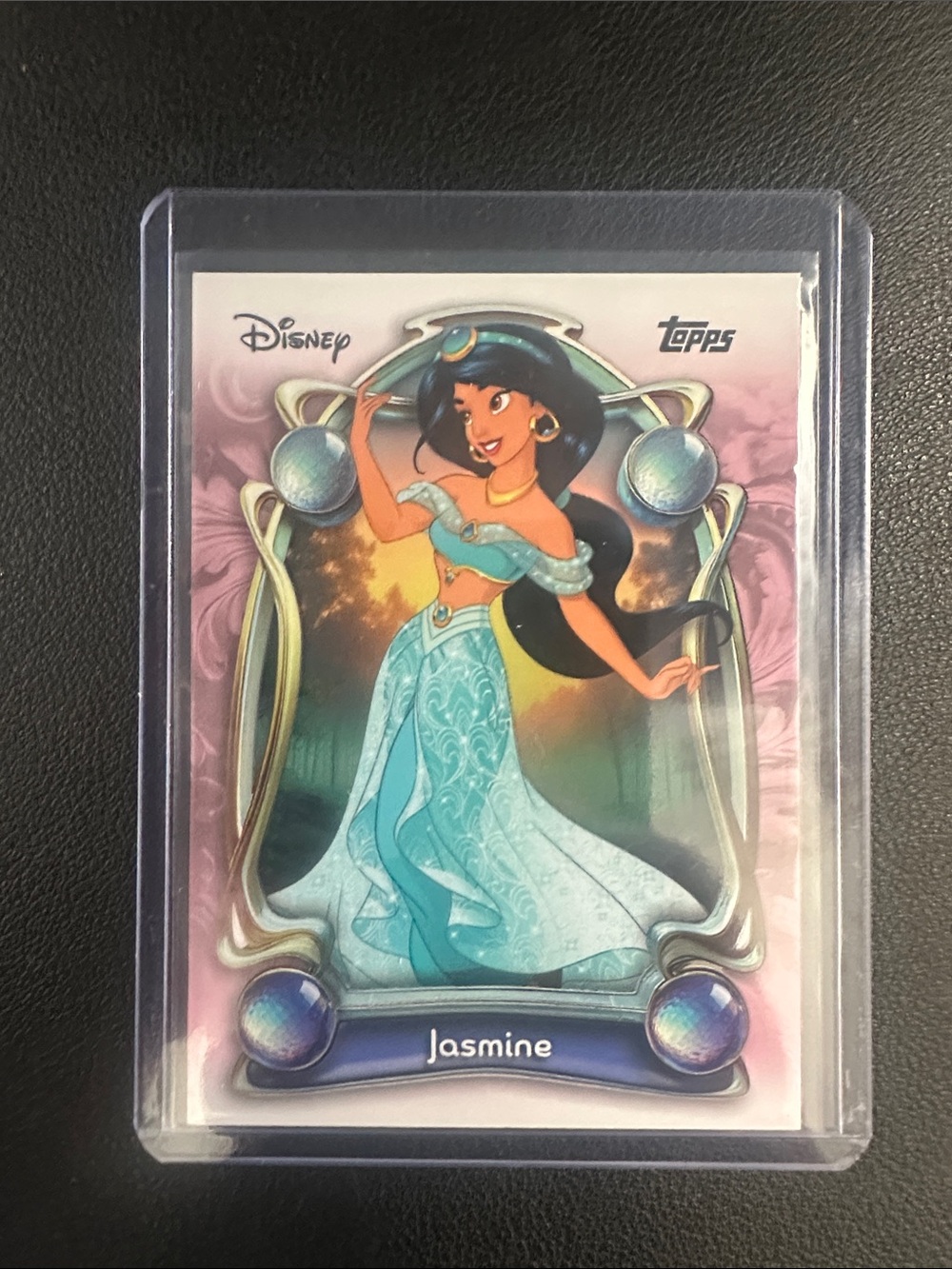 Topps Disney Jasmine Collectible Card - Teal & Pink Accents